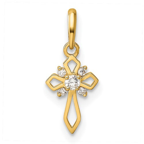14k-childrens-fancy-cz-cross-pendant-SolomonJeweler-Wichita-KS-CustomJewelry