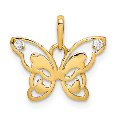 14k-polished-cz-butterfly-pendant-SolomonJeweler-Wichita-KS-CustomJewelry