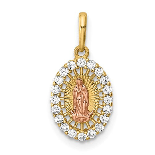 14k-two-tone-our-lady-of-guadalupe-cz-pendant-SolomonJeweler-Wichita-KS-CustomJewelry