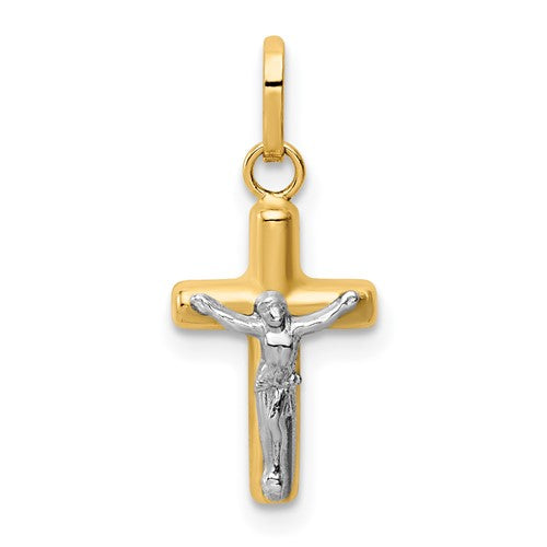 14k-w-rhodium-polished-hollow-crucifix-charm-SolomonJeweler-Wichita-KS-CustomJewelry