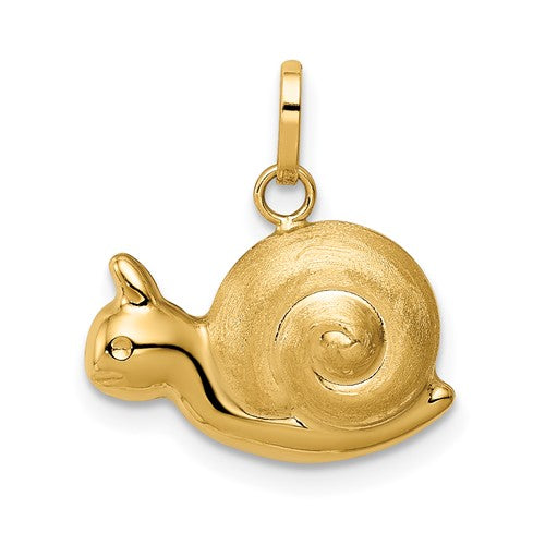 14k-hollow-satin-polished-snail-charm-SolomonJeweler-Wichita-KS-CustomJewelry