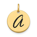 14k-polished-black-enamel-letter-a-initial-disk-charm-SolomonJeweler-Wichita-KS-CustomJewelry