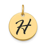 14k-polished-black-enamel-letter-h-initial-disk-charm-SolomonJeweler-Wichita-KS-CustomJewelry