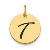 14k-polished-black-enamel-letter-t-initial-disk-charm-SolomonJeweler-Wichita-KS-CustomJewelry