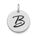 14kw-polished-black-enamel-letter-b-initial-disk-charm-SolomonJeweler-Wichita-KS-CustomJewelry