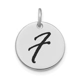 14kw-polished-black-enamel-letter-f-initial-disk-charm-SolomonJeweler-Wichita-KS-CustomJewelry