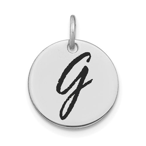 14kw-polished-black-enamel-letter-g-initial-disk-charm-SolomonJeweler-Wichita-KS-CustomJewelry