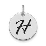 14kw-polished-black-enamel-letter-h-initial-disk-charm-SolomonJeweler-Wichita-KS-CustomJewelry