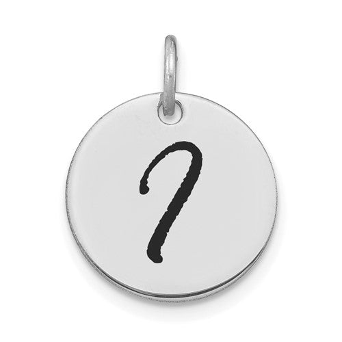 14kw-polished-black-enamel-letter-i-initial-disk-charm-SolomonJeweler-Wichita-KS-CustomJewelry