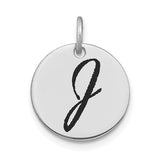 14kw-polished-black-enamel-letter-j-initial-disk-charm-SolomonJeweler-Wichita-KS-CustomJewelry