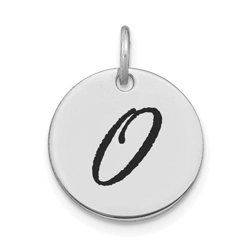 14kw-polished-black-enamel-letter-o-initial-disk-charm-SolomonJeweler-Wichita-KS-CustomJewelry
