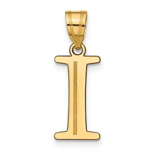 14k-polished-etched-letter-i-initial-pendant-SolomonJeweler-Wichita-KS-CustomJewelry