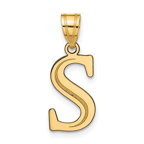 14k-polished-etched-letter-s-initial-pendant-SolomonJeweler-Wichita-KS-CustomJewelry