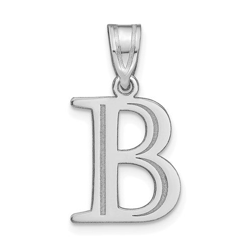 14kw-polished-etched-letter-b-initial-pendant-SolomonJeweler-Wichita-KS-CustomJewelry