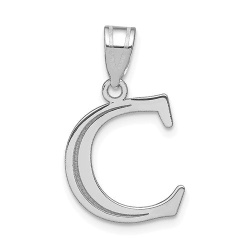 14kw-polished-etched-letter-c-initial-pendant-SolomonJeweler-Wichita-KS-CustomJewelry