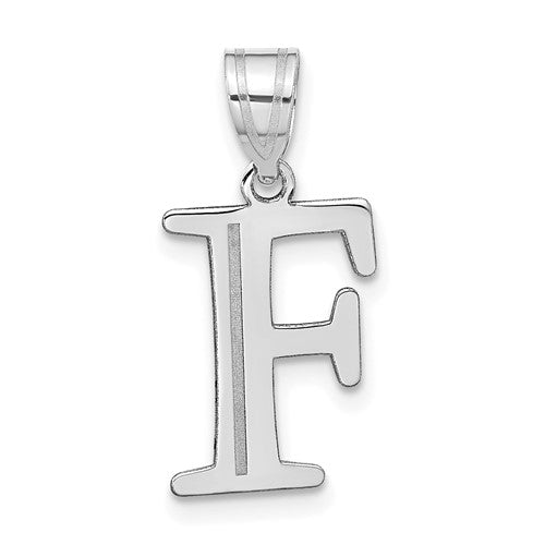 14kw-polished-etched-letter-f-initial-pendant-SolomonJeweler-Wichita-KS-CustomJewelry