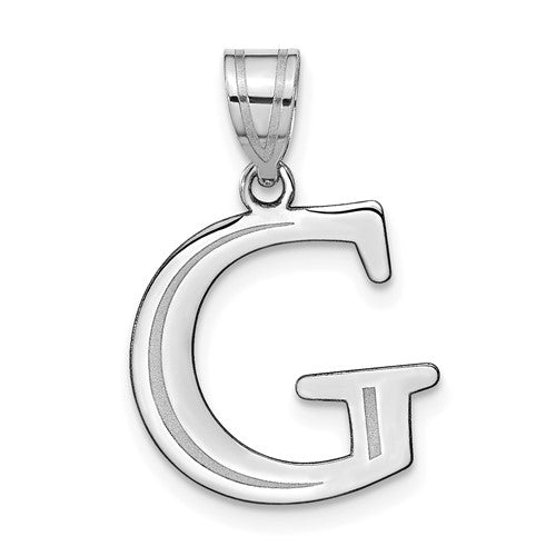 14kw-polished-etched-letter-g-initial-pendant-SolomonJeweler-Wichita-KS-CustomJewelry