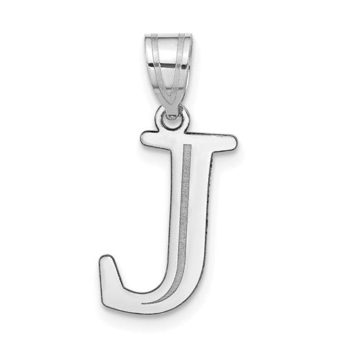 14kw-polished-etched-letter-j-initial-pendant-SolomonJeweler-Wichita-KS-CustomJewelry