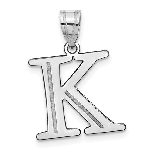 14kw-polished-etched-letter-k-initial-pendant-SolomonJeweler-Wichita-KS-CustomJewelry