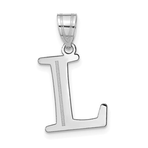 14kw-polished-etched-letter-l-initial-pendant-SolomonJeweler-Wichita-KS-CustomJewelry