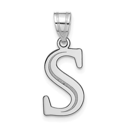 14kw-polished-etched-letter-s-initial-pendant-SolomonJeweler-Wichita-KS-CustomJewelry