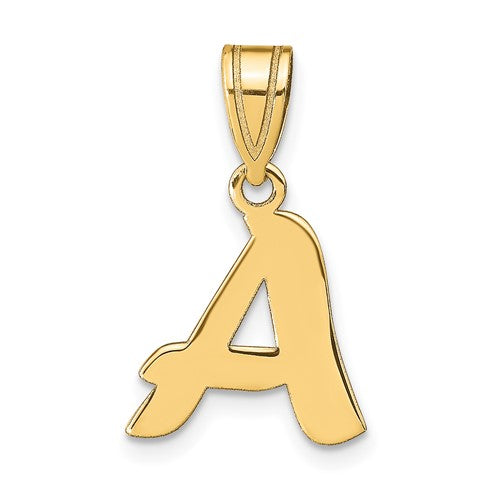 14k-polished-script-letter-a-initial-pendant-SolomonJeweler-Wichita-KS-CustomJewelry