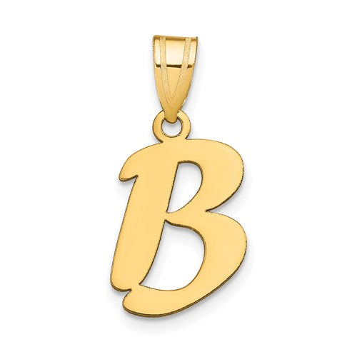 14k-polished-script-letter-b-initial-pendant-SolomonJeweler-Wichita-KS-CustomJewelry