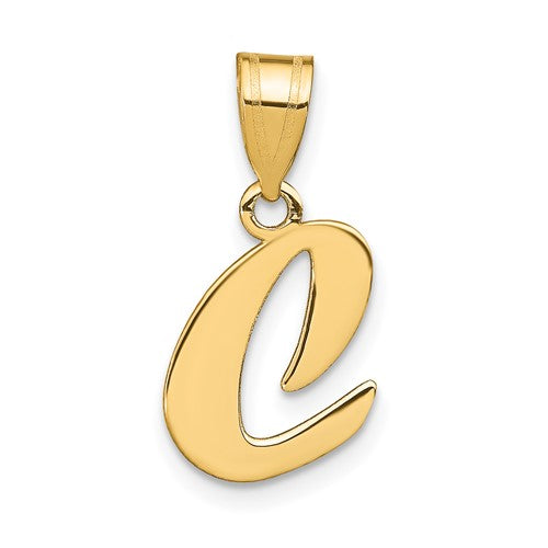 14k-polished-script-letter-c-initial-pendant-SolomonJeweler-Wichita-KS-CustomJewelry