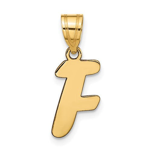 14k-polished-script-letter-f-initial-pendant-SolomonJeweler-Wichita-KS-CustomJewelry