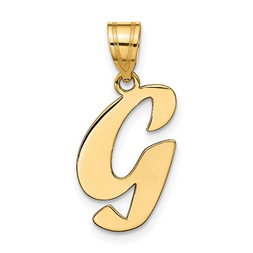 14k-polished-script-letter-g-initial-pendant-SolomonJeweler-Wichita-KS-CustomJewelry