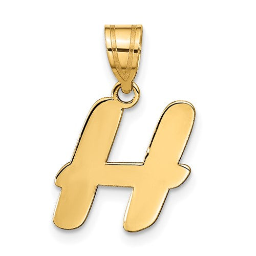14k-polished-script-letter-h-initial-pendant-SolomonJeweler-Wichita-KS-CustomJewelry