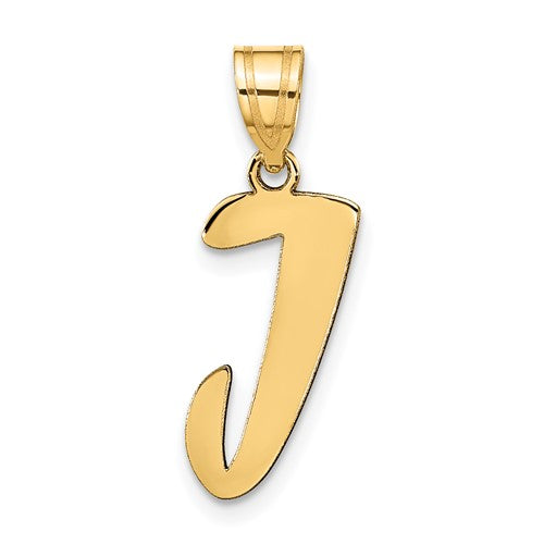 14k-polished-script-letter-j-initial-pendant-SolomonJeweler-Wichita-KS-CustomJewelry