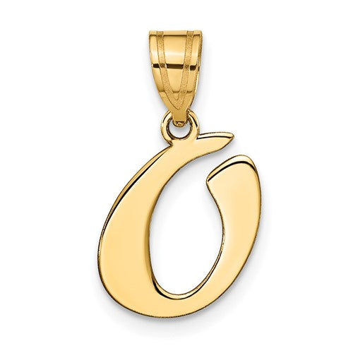 14k-polished-script-letter-o-initial-pendant-SolomonJeweler-Wichita-KS-CustomJewelry