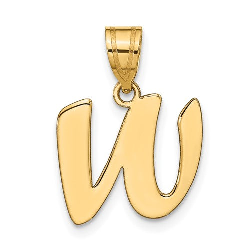 14k-polished-script-letter-w-initial-pendant-SolomonJeweler-Wichita-KS-CustomJewelry