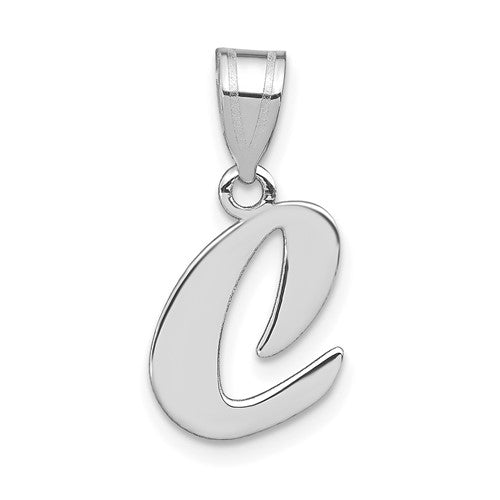14kw-polished-script-letter-c-initial-pendant-SolomonJeweler-Wichita-KS-CustomJewelry
