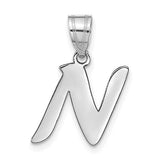 14kw-polished-script-letter-n-initial-pendant-SolomonJeweler-Wichita-KS-CustomJewelry