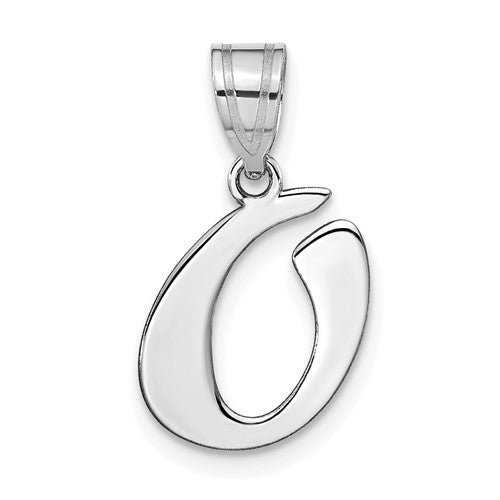 14kw-polished-script-letter-o-initial-pendant-SolomonJeweler-Wichita-KS-CustomJewelry