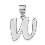 14k gold script letter W initial pendant from Solomon Jewelers, polished and stylish jewelry charm.
