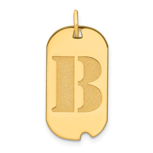 14k-polished-letter-b-initial-dog-tag-pendant-SolomonJeweler-Wichita-KS-CustomJewelry