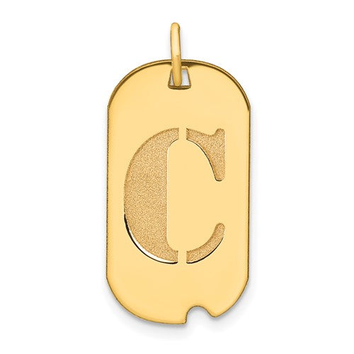 14k-polished-letter-c-initial-dog-tag-pendant-SolomonJeweler-Wichita-KS-CustomJewelry