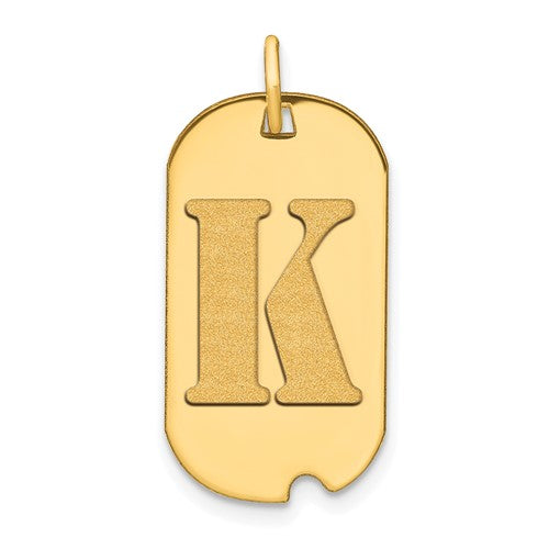14k-polished-letter-k-initial-dog-tag-pendant-SolomonJeweler-Wichita-KS-CustomJewelry