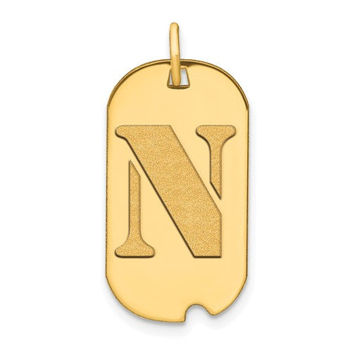 14k-polished-letter-n-initial-dog-tag-pendant-SolomonJeweler-Wichita-KS-CustomJewelry