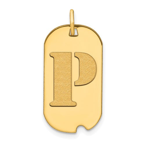 14k-polished-letter-p-initial-dog-tag-pendant-SolomonJeweler-Wichita-KS-CustomJewelry