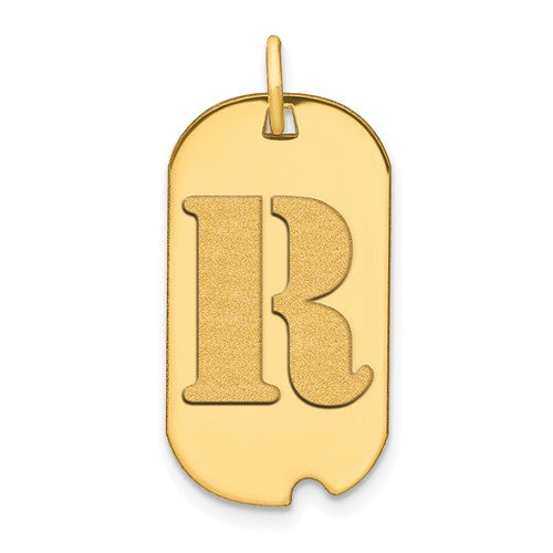 14k-polished-letter-r-initial-dog-tag-pendant-SolomonJeweler-Wichita-KS-CustomJewelry