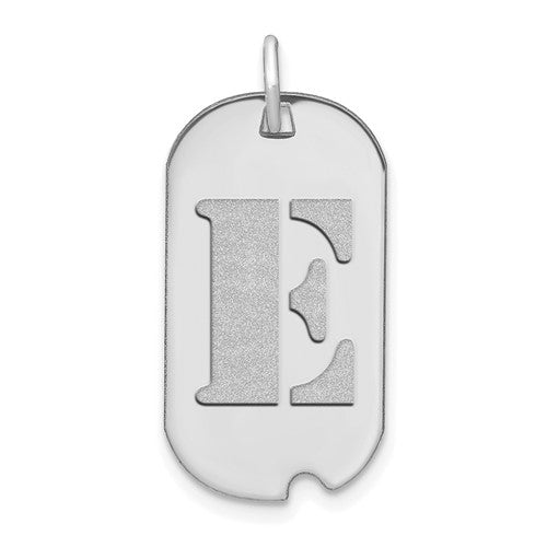 14kw-polished-letter-e-initial-dog-tag-pendant-SolomonJeweler-Wichita-KS-CustomJewelry