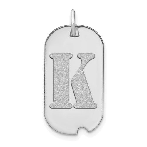 14kw-polished-letter-k-initial-dog-tag-pendant-SolomonJeweler-Wichita-KS-CustomJewelry