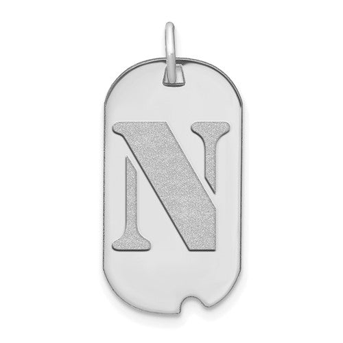 14kw-polished-letter-n-initial-dog-tag-pendant-SolomonJeweler-Wichita-KS-CustomJewelry