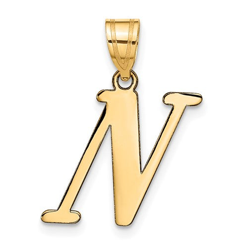 14k-polished-letter-n-initial-pendant-SolomonJeweler-Wichita-KS-CustomJewelry