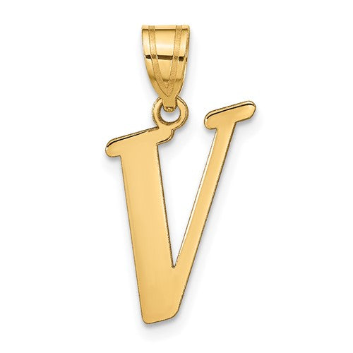 14k-polished-letter-v-initial-pendant-SolomonJeweler-Wichita-KS-CustomJewelry