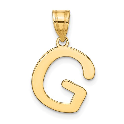 14k-polished-bubble-letter-g-initial-pendant-SolomonJeweler-Wichita-KS-CustomJewelry